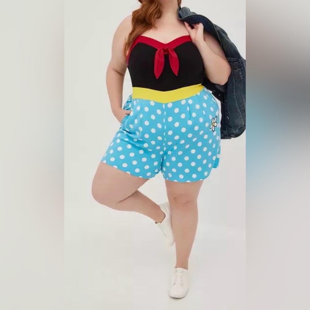 Torrid Disney Minnie Mouse Tie Front Romper size 1